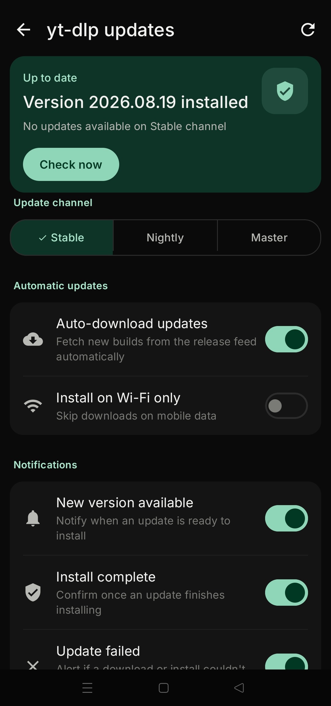 Updating the downloader