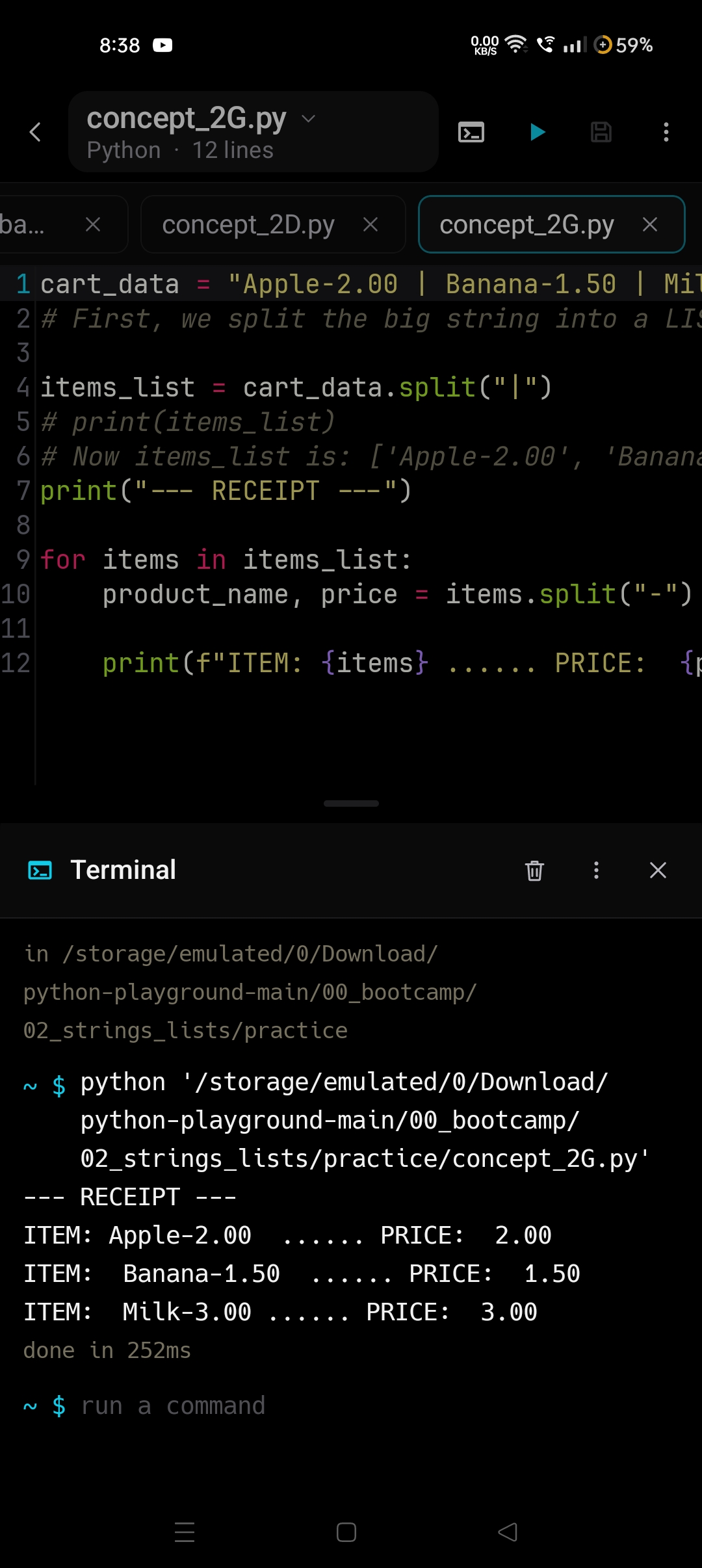 Alchemy IDE Integrated Terminal and Offline, On-Device Code Execution